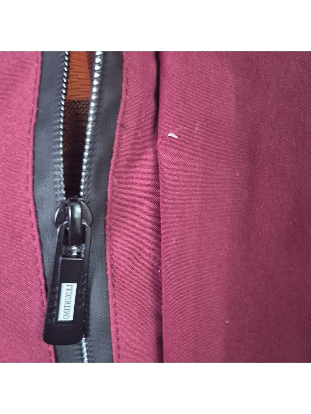 LEDUNTINO Anorak Jacket XL Zip Pocket Maroon Warm Versatile Lined - Picture 14 of 15